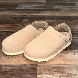 UGG Goldenstar Beige Suede Slip-On Clog with Backstrap 8 NEW